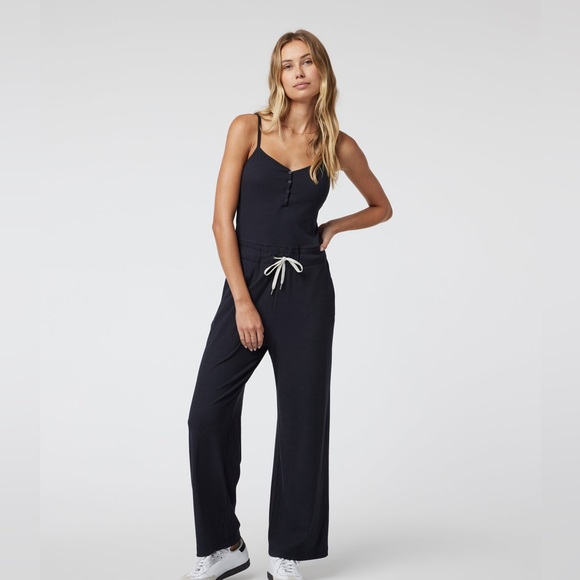 Vuori Pants - VUORI Pose Henley Jumpsuit Black Size Medium